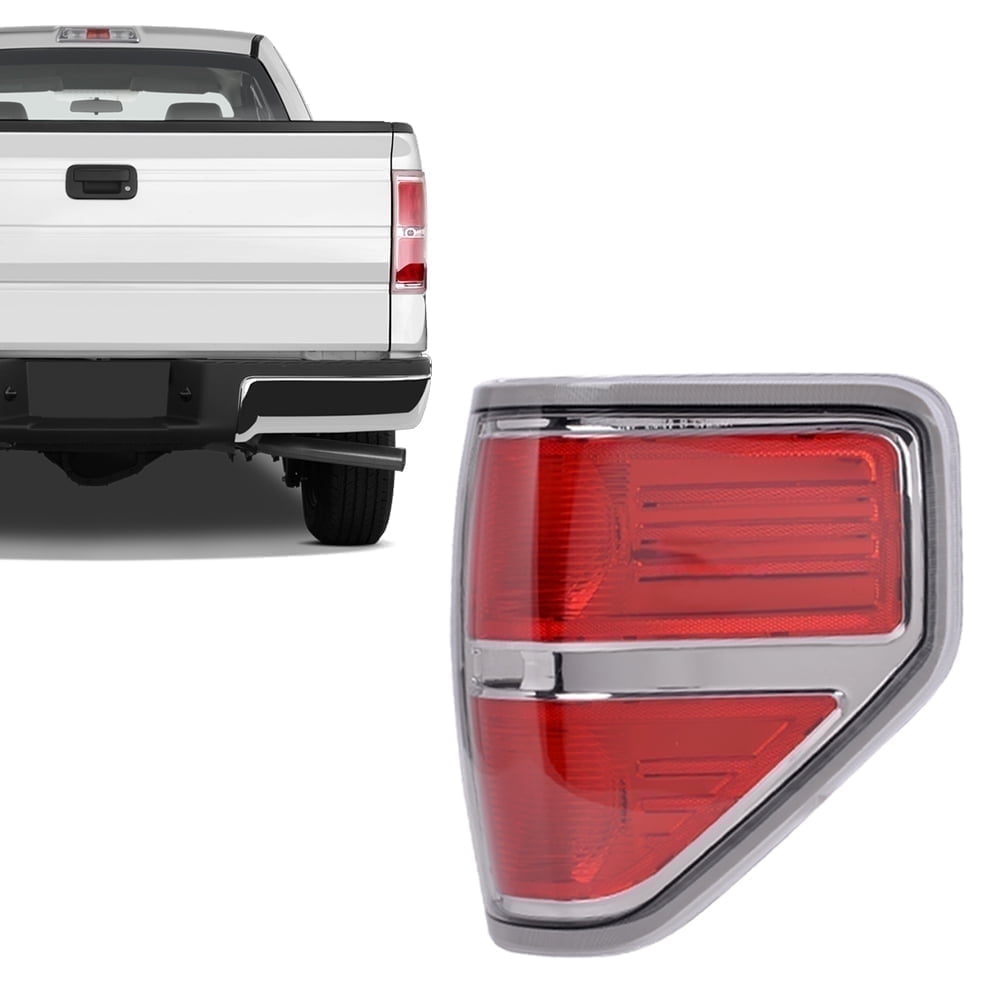 Rear Tail Light Fit for Ford F150 2/4 Door 2009-2014 Brake Lamps Chrome Trim Tail Lamp
