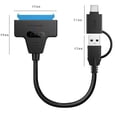 thumbnail image 3 of Cable adaptador USB C 3.2 gen2 a SATA para disco duro 2.5 y SSD, convertidor SSD/HDD, adaptador de disco duro SATA I/II/III compatible con UASP/Trim/Smart, 3 of 5