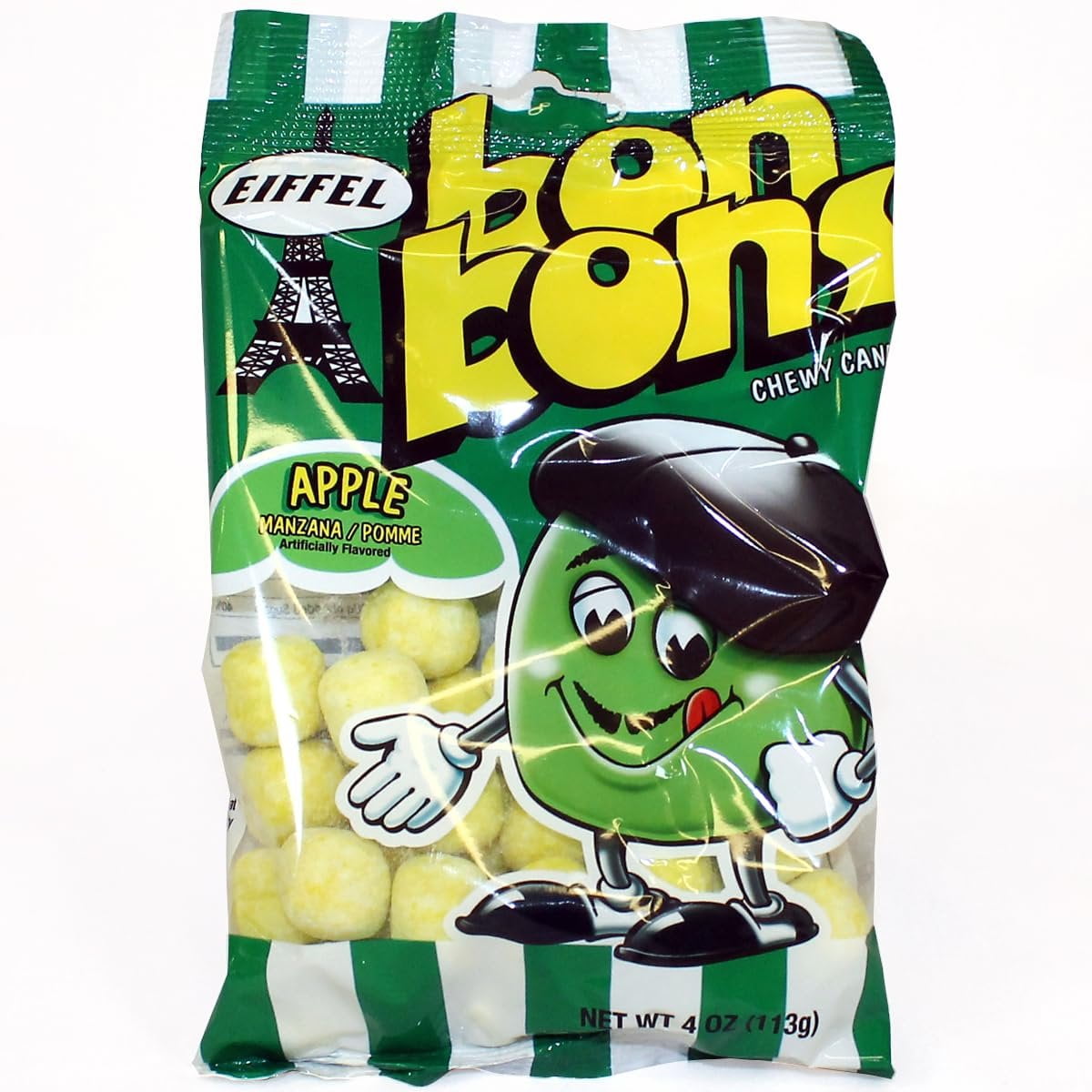 Eiffel Bon Bons Variety 5 Pack, 4 Ounce Each Pack of 5 Caramel, Blue Raspberry, Apple, Cherry & Strawberry, Chewy Candy Snack, The Hampton Popcorn & Candy Company