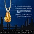 thumbnail image 2 of Gem Stone King 14K Yellow Gold Yellow Citrine and White Moissanite Pendant Necklace for Women | 2.93 Cttw | Gemstone November Birthstone | Pear Shape 12X8MM | With 18 inch Chain, 2 of 7