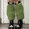 thumbnail image 3 of Women Knit Leg Warmers Contrast Color Cute Knee High Socks Aesthetic Boot Cuffs Cover Winter Knitted Socks Kawaii Ankle Warmers, 3 of 5