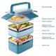 thumbnail image 3 of Fiambrera Bento, fiambrera para adultos con compartimento de acero inoxidable, fiambrera, a prueba de fugas, gran volumen, libre de BPA, se mantiene fresca durante mucho tiempo (azul), 3 of 4