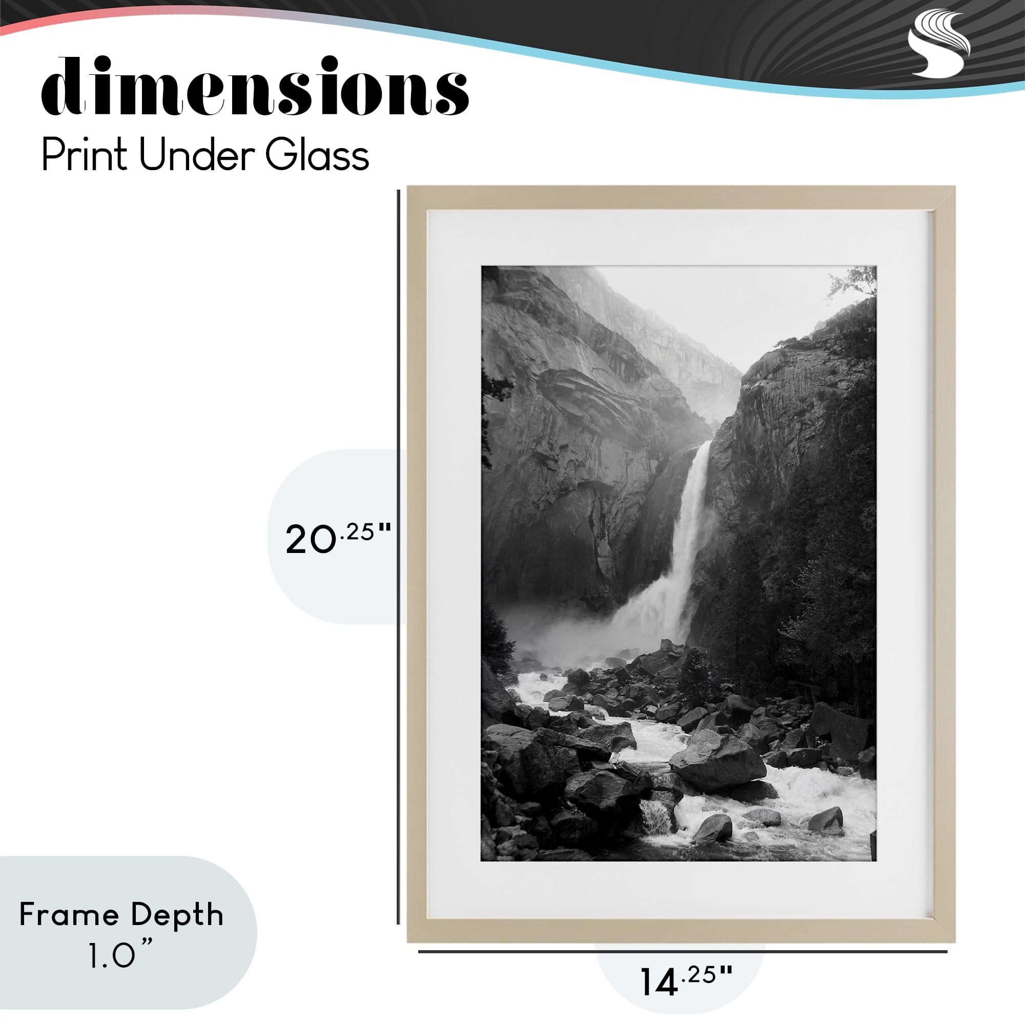 Stupell Industries Rocky Yosemite Falls Birch Framed Print Under Glass, design by Kim Curinga