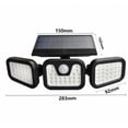 thumbnail image 4 of Aplique solar de pared de tres cabezales con 74 LED, giratorio, diseño de cuerpo humano, guiado por inducción, para uso en exteriores, farola de patio, 4 of 4