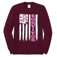 thumbnail image 2 of Survivor Awareness Flag Awareness Mens Long Sleeve Shirt, Maroon, Large, 2 of 3