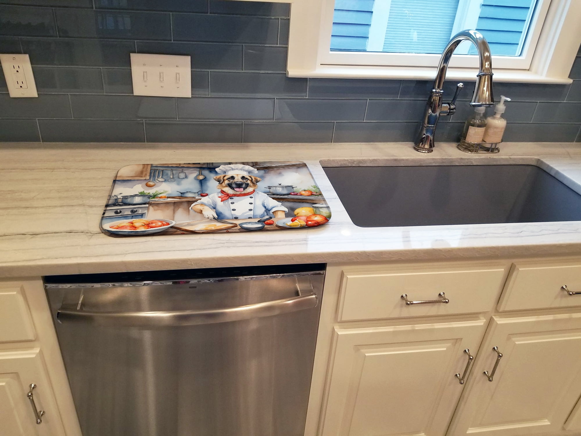 Carolines Treasures DAC6191DDM 21 x 14 in. Anatolian Shepherd The Chef Dish Drying Mat