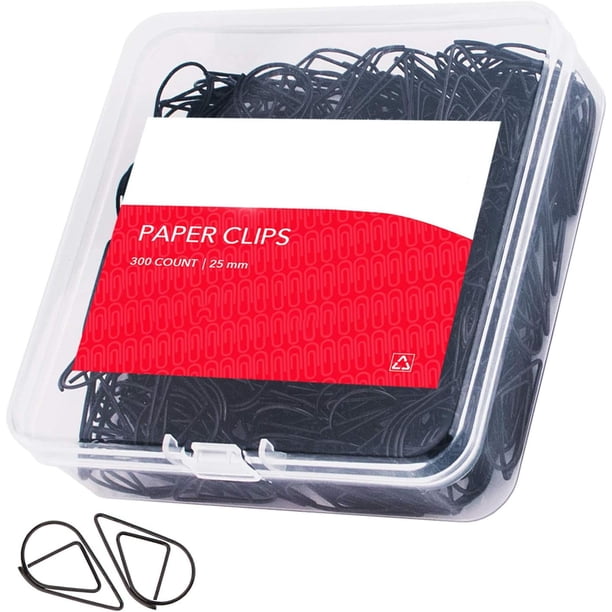 Clips de papel negros bonitos, 300 piezas de alambre de acero inoxidable suave con forma de gota, clips de papel pequeños para suministros de oficina, boda, mujeres, estudiantes