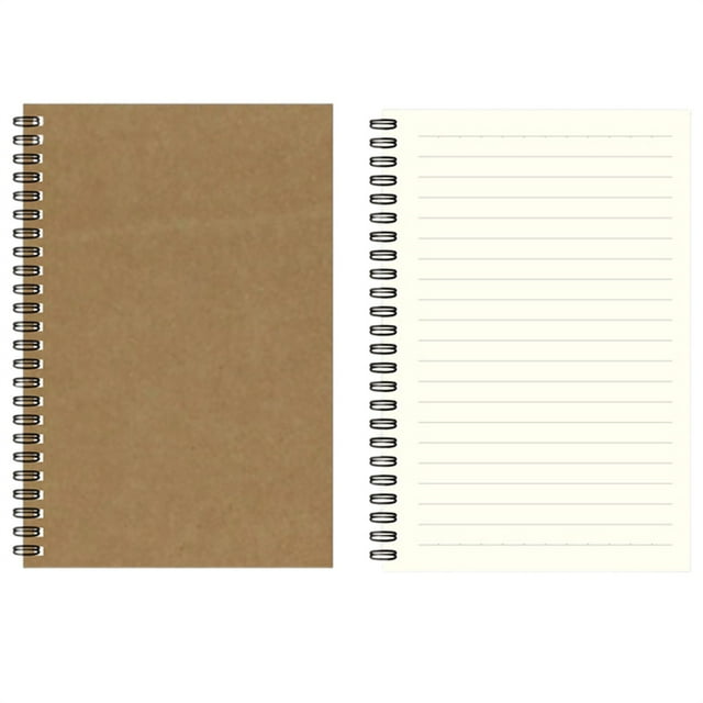 Cosmug Carnet A5 Premium / Journal en Papier Épais pour le Travail et la Prise de Notes / 100 Pages/50 Feuilles / Couverture Brune / Options à Grille, Horizontal, Vierge, à Points, Jaune 2