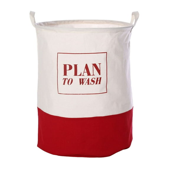 Laundry Basket with Long Handle for Easy Carry, Large Double Color Round Hamper, Waterproof Freestanding Clothes Storage Organizer for Bedroom for Clothes, Toys, and Towels