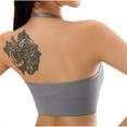 thumbnail image 4 of Ltctricy Halter Bras for Women Deep V Neck Adjustable Strap Ribbed Seamless Low Impact Sports Bras Wokout Yoga Bralette, 4 of 5