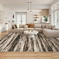 thumbnail image 2 of FairOnly 5'x7'Modern Non Slip Low Pile Area Rug for Living Room Abstract Striped Machine Washable Stain Resistant Floor Rug for Bedroom Laundry,Brown, 2 of 7