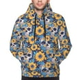 thumbnail image 4 of Hoodies for Men - Skull daisy yellow blue Long Sleeve Comfrt Men'S Fashion Hoodies & Sweatshirts, Sweatshirts for Men Hoodies Pullover Clothing Clothes with Pouch, 4 of 7