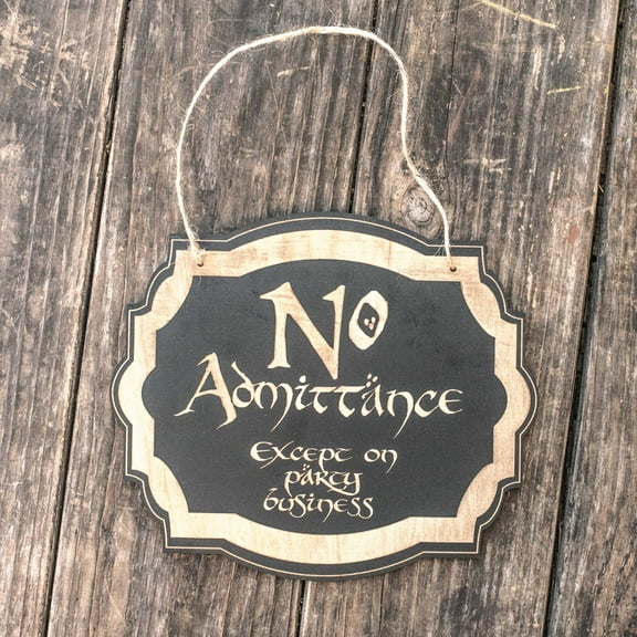 No Admittance - Black Door Sign