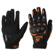 Unique Bargains Universal Riding Gloves Liners All Finger Gloves XL for Motorcycle Cycling Polar Fleece Black Orange