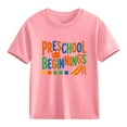 thumbnail image 2 of Afuyipoi Boys Girls Back to School T-Shirt 100%Cotton Graphic Short Sleeve Casual Shirt Top Pink Size 4T, 2 of 6