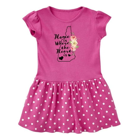 

Inktastic New Hampshire Home is Where the Heart is with Watercolor Gift Toddler Girl Dress