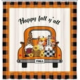 thumbnail image 1 of JOOCAR Fall Fabric Shower Curtain, Happy Fall Y'all Gnome Leopard Pumpkin Truck Shower Curtain for Bathroom, Farmhouse Orange Buffalo Plaid Bath Curtain with Hooks 72X72 Inch, 1 of 6