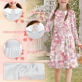 thumbnail image 6 of DISNIMO Pink Cherry Blossom Dress for Girls Long Sleeve Collared Dress for Girls 9-10 Dresses with Collars for Girls Large Collar Dress Girls Long Sleeve Twirl Dress Kids Casual Dress Midi Dress, 6 of 7