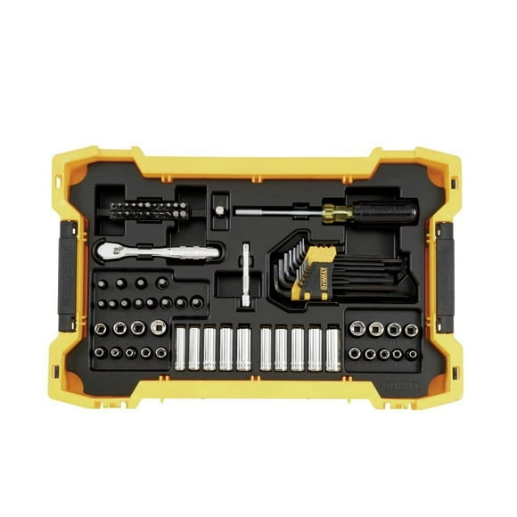 Juego de herramientas DEWALT DWMT45402 de 131 piezas con bandejas y tapa