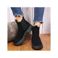 thumbnail image 7 of Daeful Women Comfort Pull On Ankle Boots Walking Winter Shoes Work Wear Resistant Combat Booties Black 7, 7 of 7