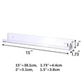 thumbnail image 3 of JM Paquete de 6 estantes acrílicos, estante de pared flotante de 15 pulgadas para habitación de niños, estantes para exhibición de cuadros, estantes Funko Pop, almacenamiento de juguetes, estantes transparentes JM, 3 of 5