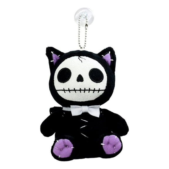 Ebros Furry Bones Black Voodoo Kitten Cat Plush Toy Doll Collectible Hanging Ornament Mao Mao Kitty Cat