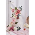 thumbnail image 4 of Set de ramo de flores artificiales de seda rosa Serwalin, 13 piezas, 4 of 9