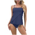 thumbnail image 1 of MKLEKYY Trajes De Baño Completo Mujer Women High Waisted Bikini Sexy Push Up Two Piece Swimsuits Vintage Swimsuit Two Piece Retro Ruched Low Waist Solid Bikini Set, 1 of 6