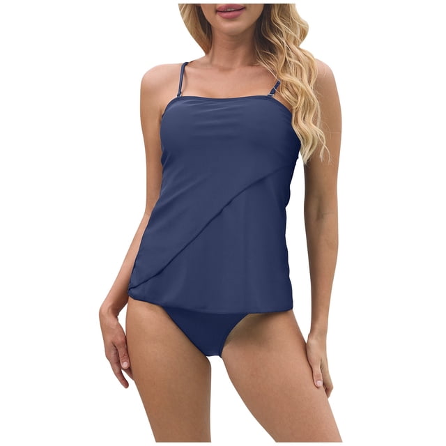 MKLEKYY Trajes De Baño Completo Mujer Women High Waisted Bikini Sexy Push Up Two Piece Swimsuits Vintage Swimsuit Two Piece Retro Ruched Low Waist Solid Bikini Set