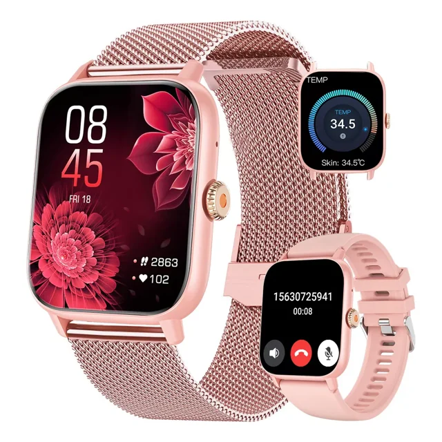 Reloj Inteligente Impermeable Para Mujer Caja Dorada Reloj Inteligente Mujer Llamadas Smartwatches