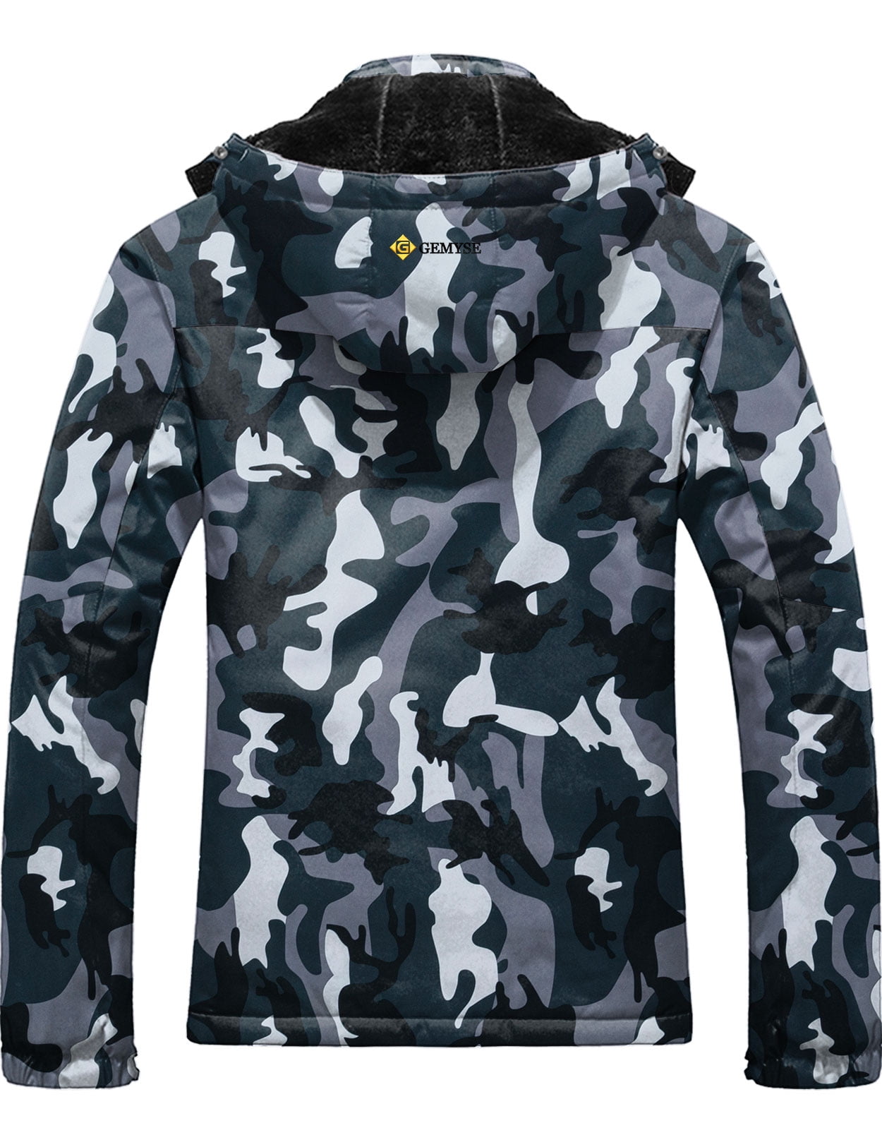 Gemyse Men's Mountain Waterproof Ski Snow Jacket Winter Windproof Rain Jacket (Camouflage,Large), Multicolor