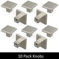 thumbnail image 4 of Heritage Designs: Tempo Collection Knob: 10 Pack - Satin Nickel - 1-3/16" Square Handle Pulls, Cabinet-Drawer-Dresser Hardware, Kitchen-Bathroom-Home, 4 of 8