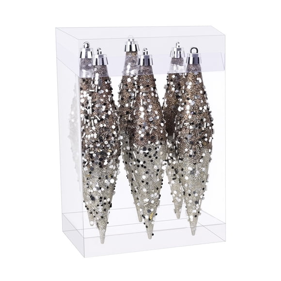 PEONAVET Christmas Ball Christmas Glitter Painting Irregular Christmas Tree Christmas Ball Decoration 6pcs