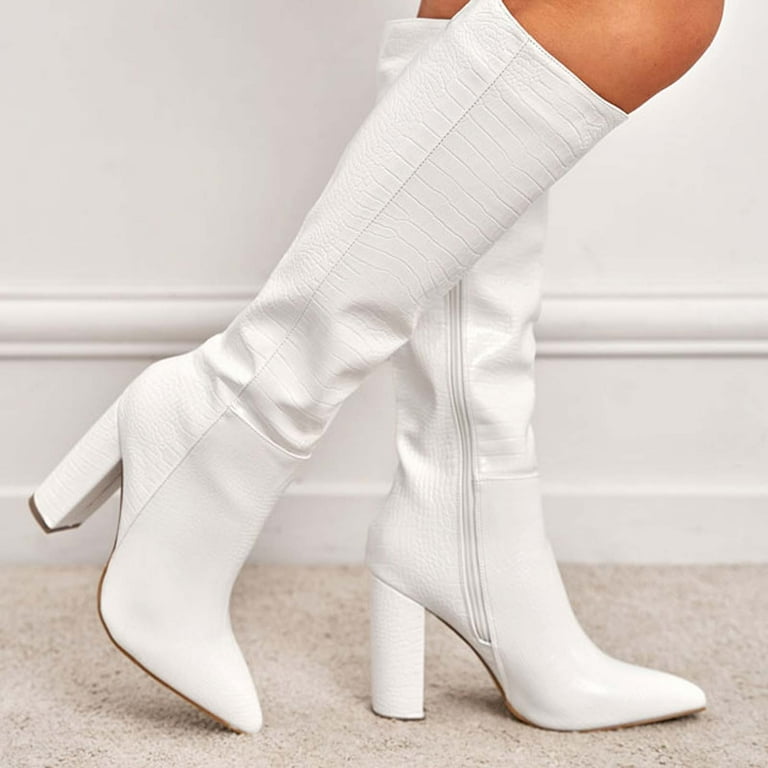 Womens high top heel work boots