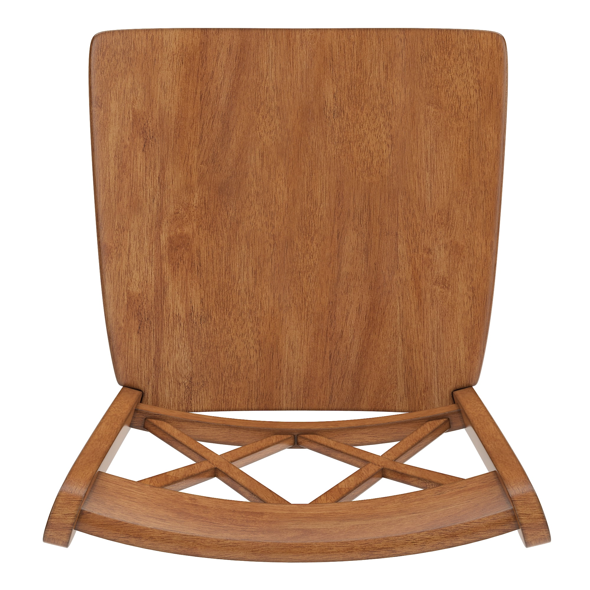Weston Home Farmhouse Vintage Double X Solid Wood Counter Height Chair, Set of 2, Oak