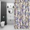 thumbnail image 4 of Purple Flowers Shower Curtain for Bathroom Decor, Spring Watercolor Purple Floral Leaf Linen Texture Waterproof Fabric Shower Curtain, 72"x72" Set with 12 Hooks, 4 of 9