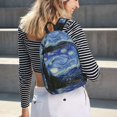 thumbnail image 5 of Disketp The Starry Night print Canvas Backpack Lightweight Travel Daypack Student Rucksack Laptop Backpack-Small, 5 of 5