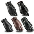 thumbnail image 6 of Male Leather Gloves Cycling Screen Shockproof Hiking Driving Glove Windproof Breathable Keep Warm Winter Mittens Riding Black screw opening, 6 of 9