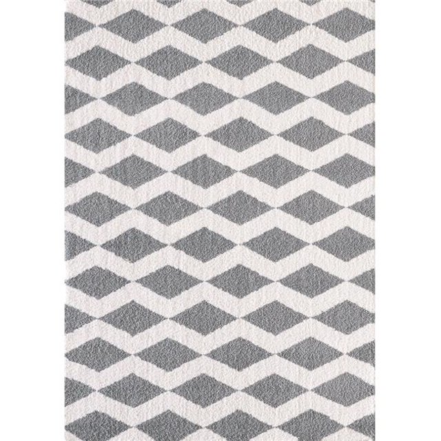 Dynamic Rugs SI465904119 3 ft. 11 in. x 5 ft. 7 in. Silky Shag 5904 Rectangle Contemporary Rug - 119 White & Silver