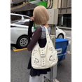 thumbnail image 5 of Top-keivon Shoulder Bag for Women, Y2K Rivet Faux Leather Underarm Purse, Retro Motorcycle Trendy Casual Commute Handbag, 5 of 6