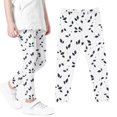 thumbnail image 2 of Odeerbi Toddler Girls Leggings Cartoon Print Stretchy Tights Pants High Waist Leaf Printed Pants Stretchy Soft Tights Kids Summer Leggings School Wearing Black, 2 of 5