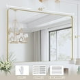 thumbnail image 3 of VIPLOOK Framed Wall Mounted Bathroom Vanity Mirror 48" * 32" - Brushed Gold, 3 of 10