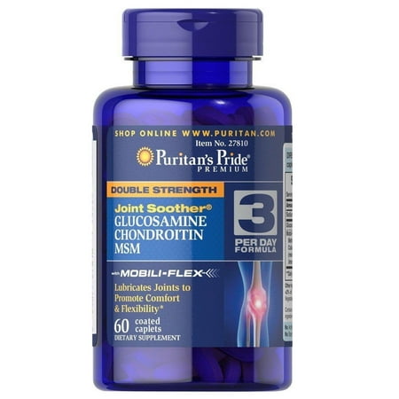 Sundown Glucosamine Chondroitin Double Strength - Puritan's Pride Double Strength Glucosamine, Chondroitin & Msm Joint Soother, 60 Caplets