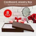 thumbnail image 2 of Novel Box 8 Pack Chocolate Cardboard Cotton Filled Jewelry Gift Boxes 7x5x1.25 Inches with Lids, 2 of 7