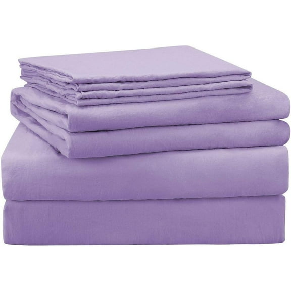 1000 Thread Count Four (4) Piece Queen Size Lavender Solid Bed Sheet Set, 100% Egyptian Cotton, Premium Hotel Quality