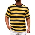 thumbnail image 2 of Axiiglly Mens T Shirts Striped Loose Fit Short Sleeve Shirts Summer Casual Outdoor Workout Tees for Big & Tall, M-4XL, 2 of 5