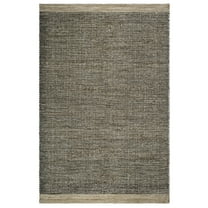 FH Home Machine Washable Area Rug - Hand Woven, Stain Resistant, Pet Friendly - Premium Recycled Polyester Yarn - Solid - Kitchen, Bathroom, Laundry Room - Kingscote - Black & Beige - 3 x 5 ft