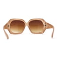 thumbnail image 4 of Womens Diamond Cut Geometric Thick Plastic Butterfly Sunglasses Beige Brown, 4 of 4