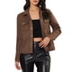 thumbnail image 5 of Chaqueta de ante sintético con cuello de solapa y bolsillos con solapa para mujer INSPIRE CHIC, tamaño 3XL, color café, 5 of 7