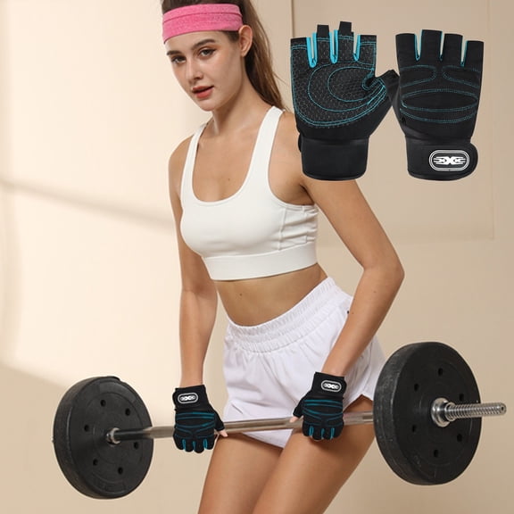 TACILIP Unisex Non Slip Breathable Half Finger Gloves Gym Workout Gloves for Men Or Women Cycling Outdoor Sports Weightlifting Non Slip Silicone Palm Pads Camping Utensils, Gifts for Her